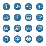 Business Coaching Icon Set. Online Learning. Flat Design.