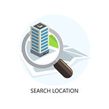 Location Icon. Search Concept. Flat Design.