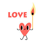 heart with a lighted match