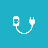 Wire, socket and electric plug vector design