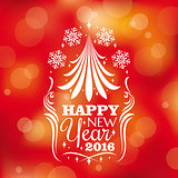 New year card with stylized tree