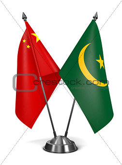 China and Mauritania - Miniature Flags.
