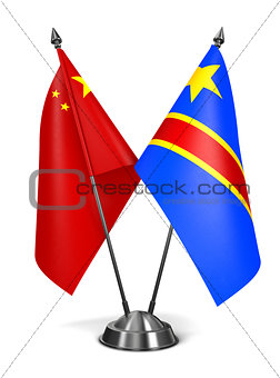 China and Democratic Republic Congo - Miniature Flags.