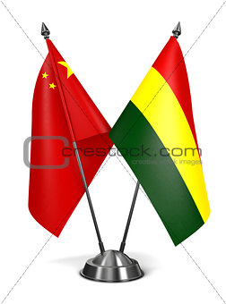 China and Bolivia - Miniature Flags.