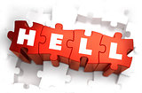 Hell - Text on Red Puzzles.