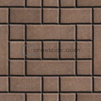 Brown Figured Paving Slabs as Rectangles and Squares.