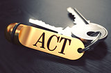 Act Concept. Keys with Golden Keyring.