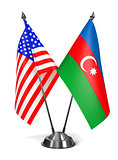 USA and Azerbaijan - Miniature Flags.