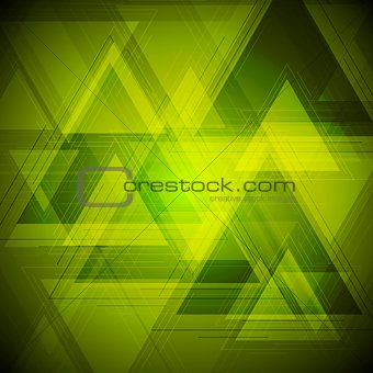 Bright tech triangles background