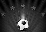 Black abstract soccer football background with stars