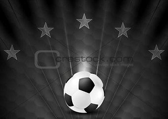 Black abstract soccer football background with stars