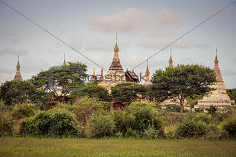 Scenic view of ancient temples in Old Bagan