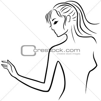 Abstract young women outline