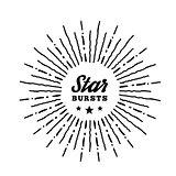 Hipster style vintage star burst with ray