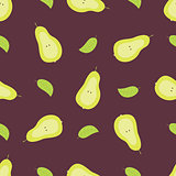 Vector hand drawn pear seamless pattern