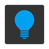Electric Bulb flat blue and gray colors rounded button