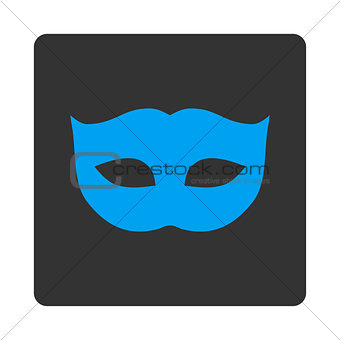 Privacy Mask flat blue and gray colors rounded button