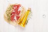 Prosciutto with rosemary and olive oil