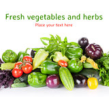 Fresh farmers garden vegetables and herbs