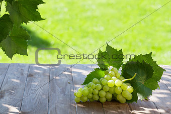 White grapes on garden table
