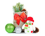 Christmas decor and snowman toy