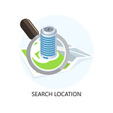 Location Icon. Search Concept. Flat Design.