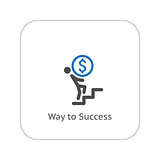Way to Success Icon. Business Concept. Flat Design.