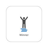 Winner Icon. Business Concept. Flat Design.