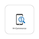 M-Commerce Icon. Business Concept. Flat Design.