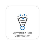 Conversion Rate Optimisation Icon. Business Concept. Flat Design