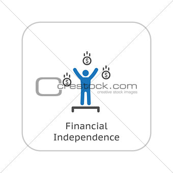 Financial Independence Icon. Business Concept. Flat Design.