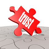 Trust word with puzzle background