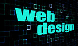 Web design word on digital background