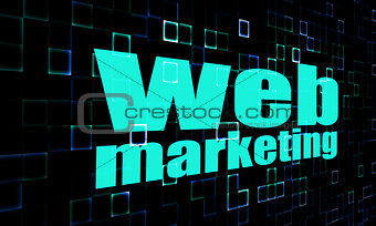 Web marketing word on digital background