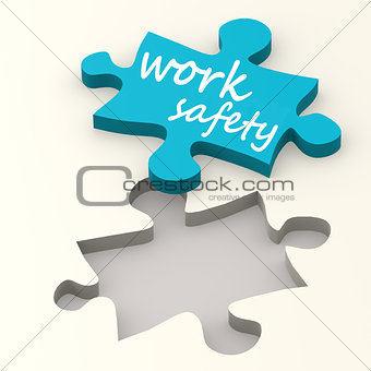 Work safety on blue puzzle