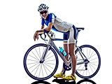 woman triathlon athlete cyclist cycling