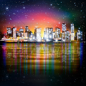 abstract background with panorama of vancouver