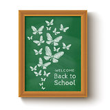butterflys on chalkboard 