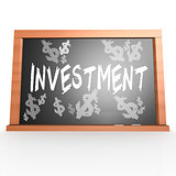 Bllack board with investment word