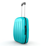 Blue luggage with white background