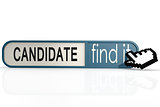 Candidate word on the blue find it banner