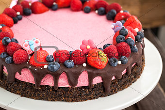 Delicious raspberry cheesecake 