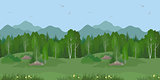 Seamless Mountain Landscape with Trees