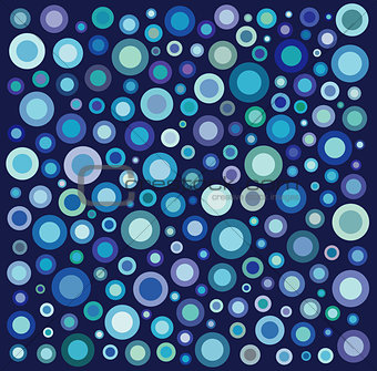 circle shape collection in many blue purple over deep blue