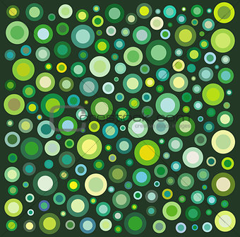 circle shape collection in many green yellow over deep green