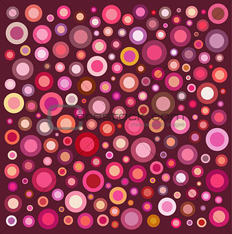 circle shape collection in many pink orange over deep red