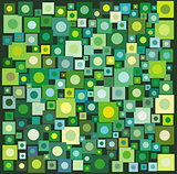 circle square collection in many green yellow over deep green