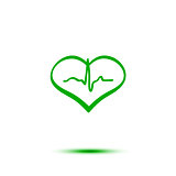 Green heart and ecg