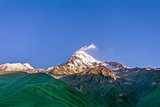 Mount Kazbek under cloud