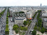 View of the Champs Elysees with the arc de Triomphe
